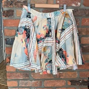 Printed flared mini skirt with pastel painting like design from H&M